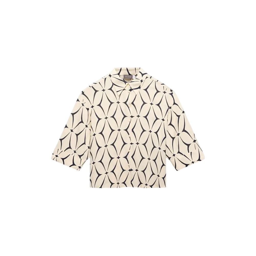 Mint Velvet Cream Geometric Print Shirt